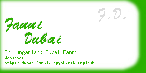 fanni dubai business card